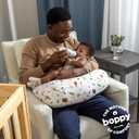 Boppy Nursing Pillow - Firm, Ergonomic U-Shaped Bottle and Breastfeeding Pillow with High Lift for Comfort and Support, Spacious Surface - Neutral Plants and Animals