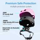 Kids Bike Helmet Set,CPSC Certified with Knee Elbow Wrist Pads Guards,Toddler Adjustable Blue Helmet for Girl Child,Sports Protective Gear Set for Bicycle Skate Scooter Rollerblading, Pink, Small: 18"-22"/ 2-8 years old