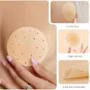 TENDER EPOCH Nipple Covers for Women, Grippy Not Sticky Circle Nipple Pasties, Ultra Thin & Invisible, Reusable Silicone Bra Pasties - Honey (Beige)