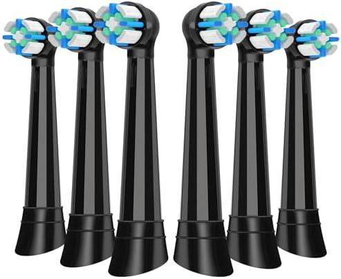 IO Replacement Heads Compatible with Oral b iO 2/3/4/5/6/7/8/9/10/Deep Clean Electric Toothbrush, Brush Heads Compatible with Oral b iO for Teeth Clean (4 Black)