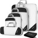 Compression Packing Cubes, Gonex Extensible Storage Mesh Bags Organizers (Set of 6, 6-Black)