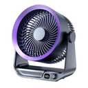 Mokren Desk Fan for Bedroom Table Fan small Quiet Digital Display for Office, Bedroom, Kitchen, Home, Outdoor, Powerful 100 Adjustable Speeds Air Circulator Fan, 105° Tilt Travel Camping Fan, Purple