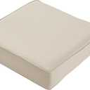 Classic Accessories Montlake Water-Resistant 25 x 25 x 5 Inch Outdoor Seat Cushion, Durable Patio Furniture Cushion with Straps,Antique Beige, Outdoor Cushion Cover