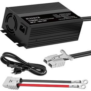 14.6V 50A LiFePO4 Battery Charger, 14.6V 50A Lithium Battery Charger for 12.8V LiFePO4 Lithium Deep Cycle Rechargeable Battery, Support Fast Charging, for RV Boat Car Marine