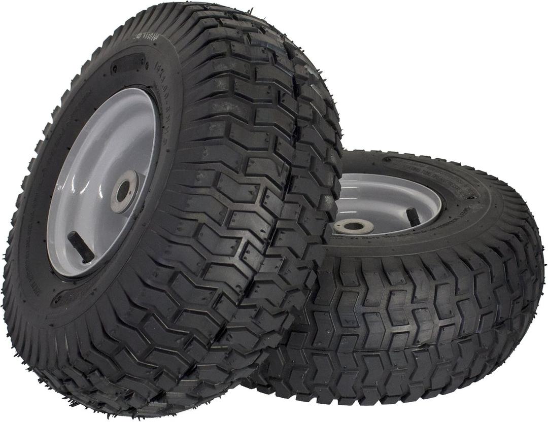MARASTAR 21436-2PK 15x6.00-6" Front Tire Assembly Replacement for Husqvarna Riding Mowers