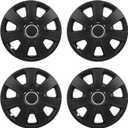 4-Pack Premium 15 Inch Hubcaps Set Full Wheel Rim Cover OEM Style Hub Caps Universal BlackPP Material Exterior Accessories Easy Snap On
