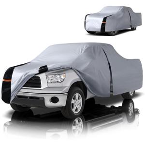 Multi-Layer Toyota Tundra Truck Cover, Custom fit Tundra 2006-2021 Regular Cab Long Bed(8.1') Car Cover Waterproof All Weather, Full Exterior Cover Rain Wind Dust and UV Protection with Door Zipper