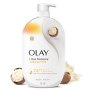 Olay Body Wash for Women, Ultra Moisture, 24/7 Moisture Barrier Repair, Hydrating Formula for Visibly Healthy Soft Skin, Vitamin B3 & Hyaluronic Blend, For All Skin Types, Shea Butter Scent, 35 fl oz