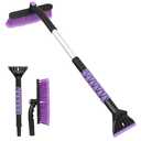 Gardzen 32" Snow Brush and Ice Scraper for Car Windshield, 2-in-1 Car Snow Brush and Ice Scraper, Extendable Snow Scraper with Brush, Snow Removal for Cars SUVs