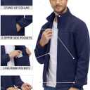 TACVASEN Men's Polar Fleece Jackets Lightweight Soft Winter Thermal Coats Outdoor Windproof Zip Up Jacket with Pockets
