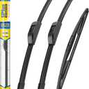 5 PLUS Windshield Wiper Blades Replacement for 2017-2007 Jeep Wrangler Windshield Wipers (Pack of 3), Automotive Replacement Windshield Wiper Blades For My Car Water Repellent-15"/15"/12"