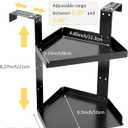 Office Cubicle Shelf Storage Organizer Accessories Height Adjustable Cubicle Corner Shelf with Hooks (Black, Double Layer)