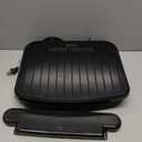 George Foreman Family-Size Grill & Panini Press, Nonstick Ceramic Coating, Fat-Removing Slope, Adjustable Angle, Indoor/Outdoor Use