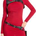 Women Cosplay Dress Outfit Agent Womens Game Costume Police officer Slim Fit Knitted Sweater, Larg