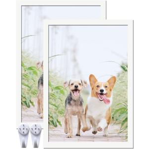 13x19 Picture Frame Set of 2, White Photo Frames High Transparent Wall Gallery Desktop Horizontal Vertical for Canvas Collage Photo Poster Certificate 13 x 19 inches