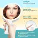 B Beauty Planet 30x/1x Magnifying Travel Mirror with Light, Double-Sided Rechargeable Adjustable Brightness 3 Colour Lighting, Folding, Handheld/Hangable/Tabletop, 3 Ways Using Mirror, White