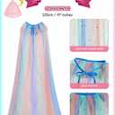 Jecery 4 Pieces Princess Cape Cloaks Kids Fairy Tulle Cape Princess Costume for Girls Cosplay Birthday Party Dressing Up