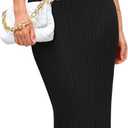 PRETTYGARDEN Women's 2025 Summer Casual Maxi Dresses Ribbed Knit Sleeveless Bodycon Elegant Going Out Beach Vacation Clothes (Black, Small)