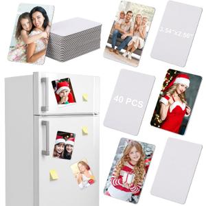 40 Pcs Sublimation Blank Magnets, 3.5 x 2.5 in Personalized Fridge Magnetic Sublimation Magnets Sublimation Blanks Product Items for DIY Kitchen Microwave Office Wall Door Christmas Holiday Decorative