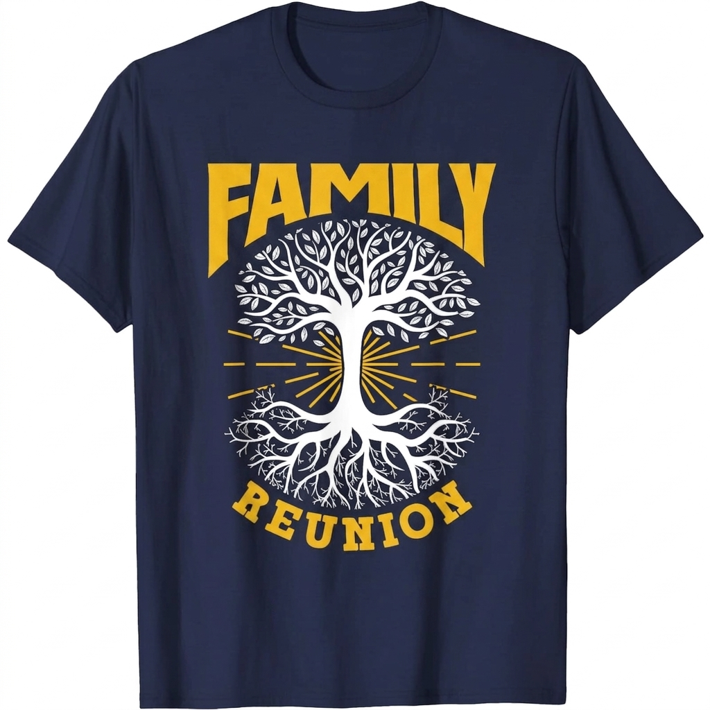 Family Reunion Meeting Families Gathering Family T-Shirt (M, Navy Blue)