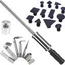 Paintless Dent Repair Kit, Heavy Duty Dent Puller Tool Paintless Car Dent Repair Tool with 12pcs Auto Body Tools Tabs and 8pcs Dent Puller Screw Tip (Gasket + pull hammer)