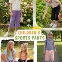 3 Pack Girls Wide Leg Capri Sweatpants | Drawstring Waist, Cropped Length, Pockets, Casual, Active, Soft, Comfortable, Loose Fit, School, Playwear, Daily Wear