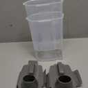 Dog Food Storage Container, 5-7 Lbs Airtight Pet Food Container, Cat Food Container Dispenser with Portable Handle, Pouring Spout and 4 Seal Buckles for Dogs Cats 2 Pack Grey (Grey 6Qt+3QT)