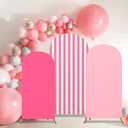 Arch Backdrop Cover Set of 3 Wedding Arch Covers Spandex Backdrop Stand 4ft, 5ft, 6ft for Wedding Birthday Banquet Ceremony Decoration(Pink)