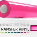 VinylRus Heat Transfer Vinyl-12 x 20ft Neon Pink Iron on Vinyl Roll for Shirts, Fluorescent Hot Pink HTV Vinyl for Silhouette Cameo, Easy to Cut & Weed