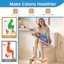 Bamboo Toilet Stool Foldable, 7 in Poop Stool for Bathroom, Portable Squatting Potty Stool for Adults & Kids, Non-Slip Toilet Foot Pooping Steps, No Assembly Required