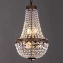 Wellmet 6 Lights French Empire Crystal Chandelier 13 Inch Farmhouse Chandeliers Lighting, Antique Bronze Adjustable Ceiling Pendant Light Fixture for Dining Living Room Bedroom Bathroom Foyer