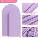 Putros Wedding Arch Cover 7.2FT, 6FT Lavender Spandex Fitted Round Top Chiara Backdrop Stand Covers 2 Set for Wedding Birthday Party Decoration