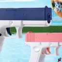 2Pcs Electric Water Guns Water Gun Electric Water Gun Gun Toy High Capacity 500+ Range Up to 32 FT Range Summer Outdoor Swimming Pool Water Toy for Adults Kids - Blue Pink