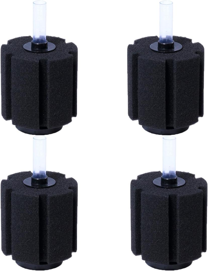 AQUANEAT Aquarium Sponge Filter Breeding Fry Betta Shrimp Nano Fish Tank 4pcs (Large up to 60Gal)