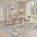 UERMEI 9x12 Washable Area Rug for Living Room: Modern Neutral Abstract Large Soft Low Pile Carpet Non-Slip Pet Kids Friendly Indoor Decor for Bedroom Dining Room Home Office Nursery Brown