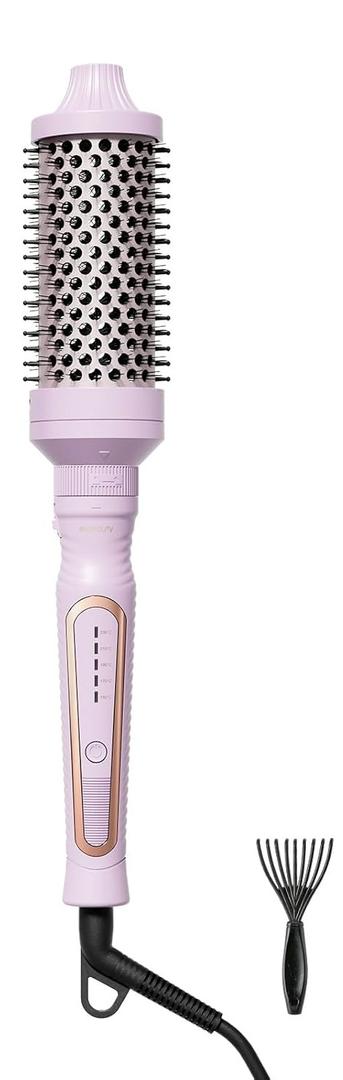 Farery 2.4" Thermal Brush, Large Barrel Heated Round Brush with Triple PTC & 5 Heat Settings (280-420F), Lightweight Dual Voltage for Voluminous Big Curls, Waves & Straightening Long Hair