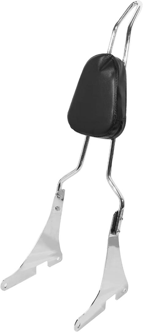 X AUTOHAUX Motorcycle Rear Seat Back Rest Sissy Bar Back Rest for Harley Davidson Dyna Fxd Fxdb Fxdc Fxdl Streetbob Wide Glide Low Rider 2008-Up Silver Tone