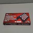 Magnetic Checkers Board Game and Magnetic Checker Pieces, 9.8 x 9.8 inches Mini Portable Travel Set