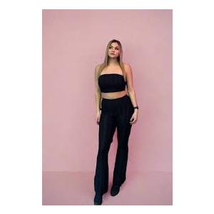 Black Size S Pants with Tube Top
