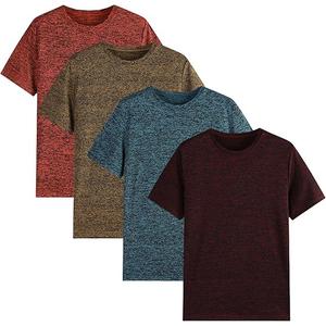 4 Pack Youth Boys Kids T Shirts Quick Dry Short Sleeve Moisture Wicking Tee Shirts Athletic Tops (Age 5-18Y)