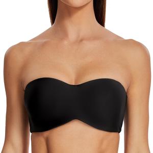 MELENECA Women's Strapless Bra for Large Bust Minimizer Unlined Bandeau with Underwire Small