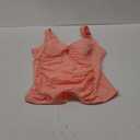 GRAPENT Tankini Tops for Women Twist Front Keyhole Bathing Suits Swim Tankini Swimsuits Padded Ruched Swimwear Top Only (Small, Peach Pink)