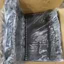 Curved Velvet Upholstered Headboard with Chrome Nailhead Trim, Black Full