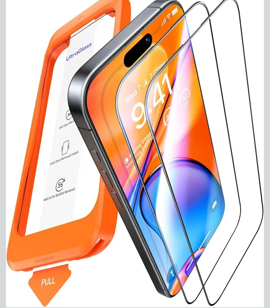 UltraGlass Unbreak Top 9H+ Glass for iPhone 16 Pro Screen Protector 6.3" (12FT Military Grade Shatterproof) Screen Protector 16 Pro Tempered Glass (Longest Durable) Full Coverage 16Pro, 1 Pack