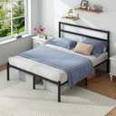 Full Size Bed Frame with Headboard and Footboard, 14 Inch Metal Platform Full Bed Frame with Steel Slat Support, No Box Spring Needed, Noise Free, Easy Assembly, Black