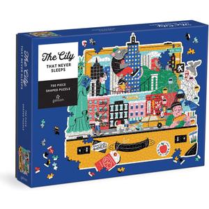 Galison The City That Never Sleeps 750 Piece Shaped Puzzle - New York City Themed Shaped Jigsaw Puzzle for Adults, Thick and Sturdy Pieces, Challenging and Fun Indoor Activity!
