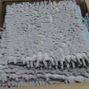 Timgle 6 Pcs U Shaped Toilet Rug 20'' x 20'' Disposable Toilet Mats 0.8'' Thick Chenille Fluffy Training Mats Disposable Non Slip Soft Absorbent Machine Washable Rug for Bath Floor Gray
