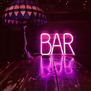 Neon Bar Signs For Home Bar, Led Party Wall Decor Usb Powered Man Cave Neon Light For Bar Cart Decor, Bistro, Club, Pub, Business, Valentine Gifts (pink), 28.5cm x 19cm x 1.5cm
