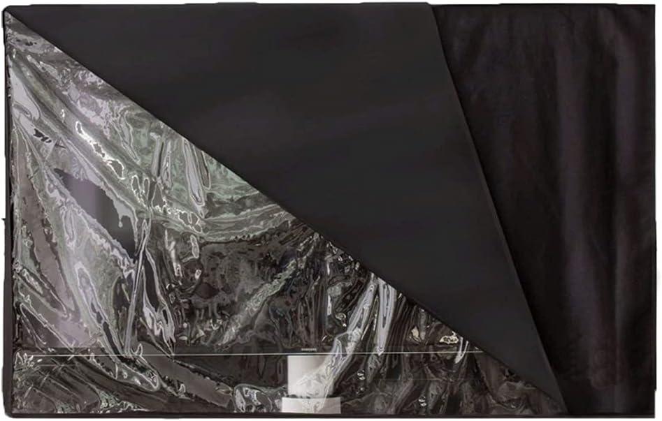 Outdoor TV Cover Waterproof with Visible Transparent Film Heavy duty TV Cover Box Black Heat Resistant Weatherproof Dustproof Anti UV Patio Outside Television Protector 30-32"