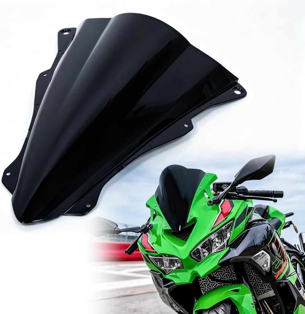 PSLER Motorcycle Windshield for ZX-4R ZX-4RR 2023-2026 ZX-25R 2020-2024 | Double Bubble Racing Windscreen ,Air Deflector,for ZX-4R ZX-4RR ZX-25R